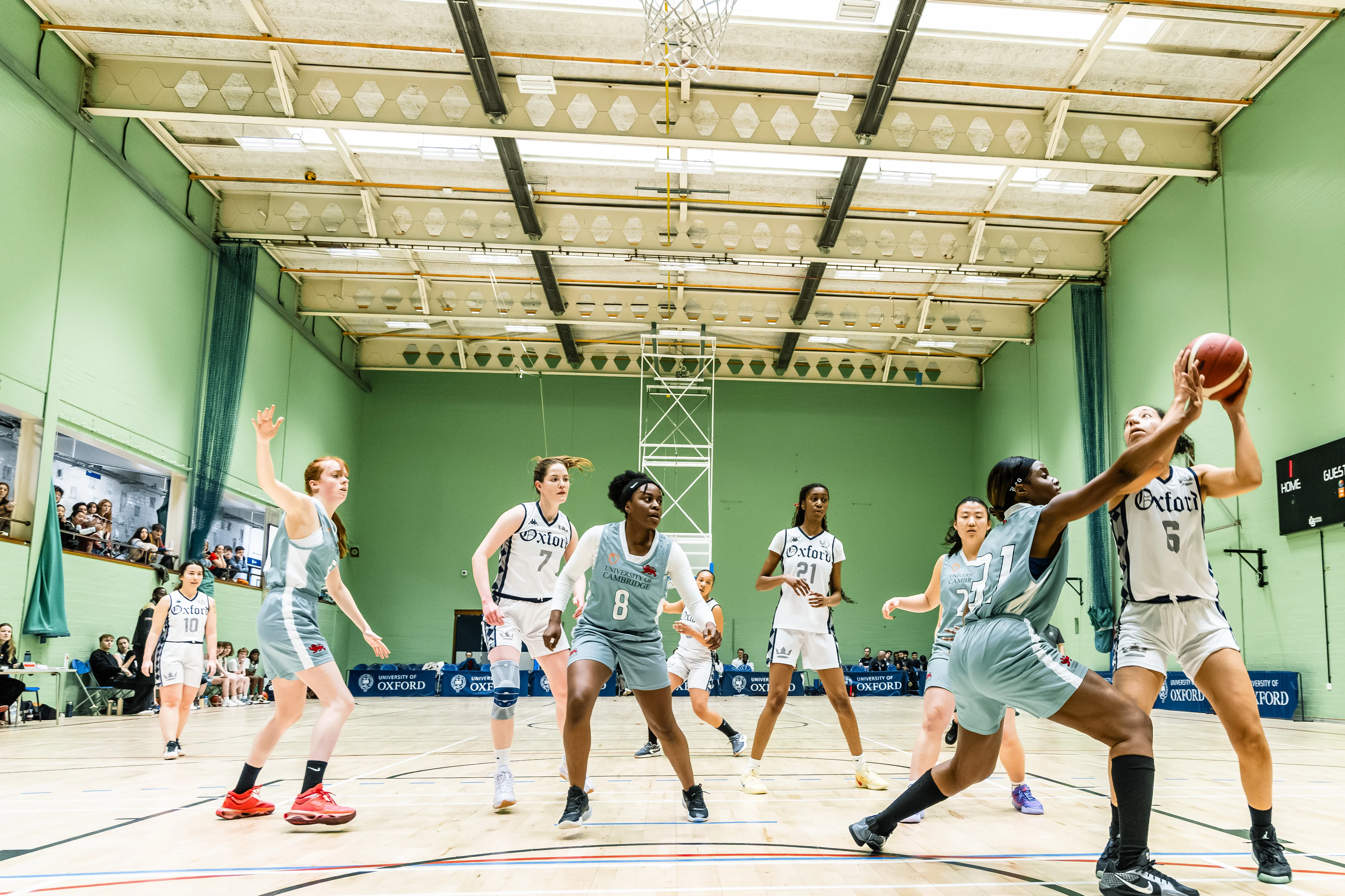OUBbC player going up for a rebound